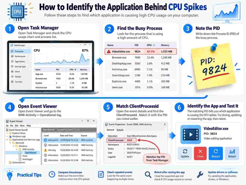 How to Identify the Application Behind CPU Spikes
